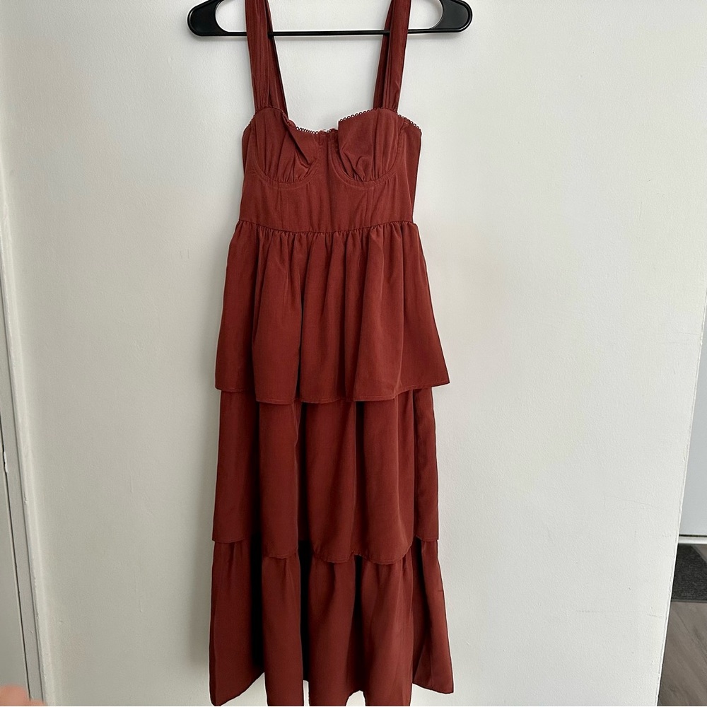 WeWoreWhat Corset Poplin Maxi Dress